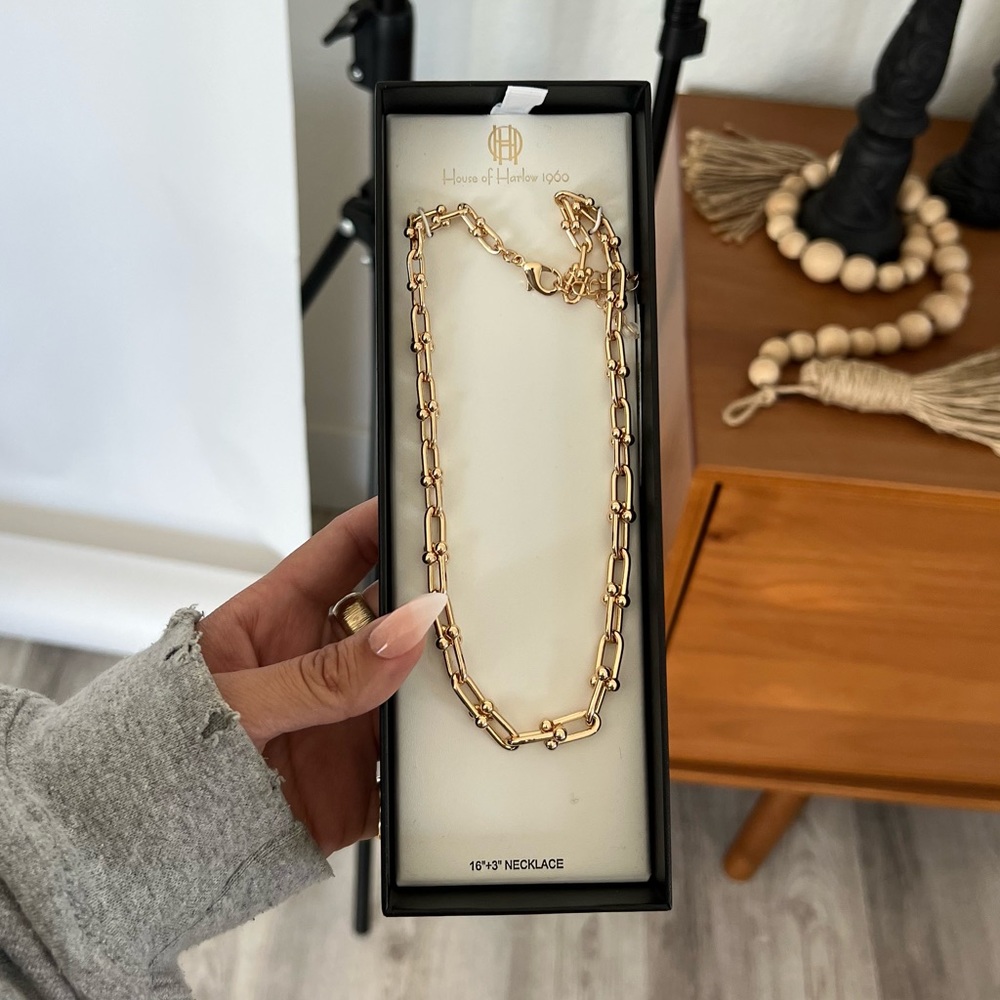 SOLD ❌ House of Harlow thick linked statement necklace - Picture 4 of 6